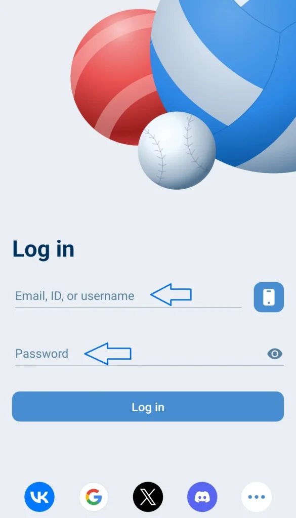 Memasukkan Kredensial Login Anda (ID/Email/Nomor Telepon)